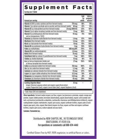 New Chapter Prenatal Multivitamin with Methylfolate & Choline - 60 One Daily Capsules for Healthy Mom & Baby - Buy Online on GoSupps.com