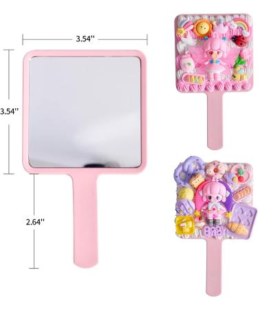Aejvw Small Handheld Mirror Set - Travel Makeup Compact Mirrors for Women - Unbreakable Cute Design - Set of 2 Pink Mirrors - Buy Online on GoSupps.com