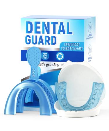 Upgraded Mouth Guards for Grinding Teeth at Night 2 Pack Standard Size Professional Night Guard with Fitting Tray Comfortable Mouth Guard for Clenching Teeth at Night Blue