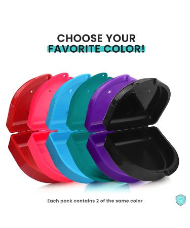 Retainer Case (2 Pack) with Vent Holes - Denture, Mouth Guard, Aligner Case - Black - Buy Online on GoSupps.com