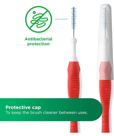 Gum Trav-Ler Interdental Brushes | 18 Units (ISO 1 0.8mm) | Bendable Neck for Deep Cleaning & Plaque Removal - Buy Online on GoSupps.com