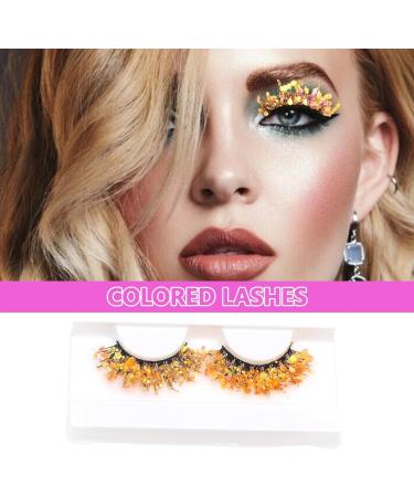 Glitter Lashes Glitter Cluster Lashes Festival Decoration Fake Eyelashes Lashes with Glitter Sparkly Long Dense Color Eyelashes Sparkly 3D Colored Lashes with Sequins - Buy Online on GoSupps.com