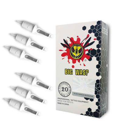 BIGWASP Professional Disposable 1007RM Tattoo Needle Cartridge #10 Bugpin 7 Curved Magnum (7RM) 20Pcs 30/07RM