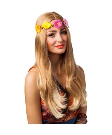 Amakando hair band with flowers of 60s headband with flowers hair accessories flower child slot movie headband hippie headdress flower power flower hair band