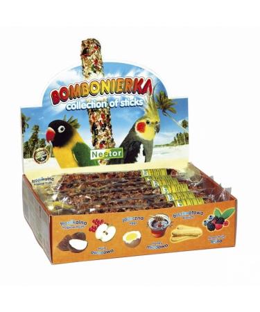 NESTOR Large Parakeets Bird Food Treats 12 Nibble Sticks Mix