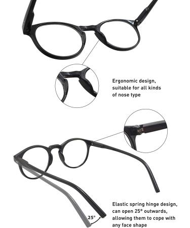 5 Pack Blue Light Blocking Reading Glasses Round Frame for Men and Women - 5 Color Assorted 2.75 Strength - Buy Online on GoSupps.com