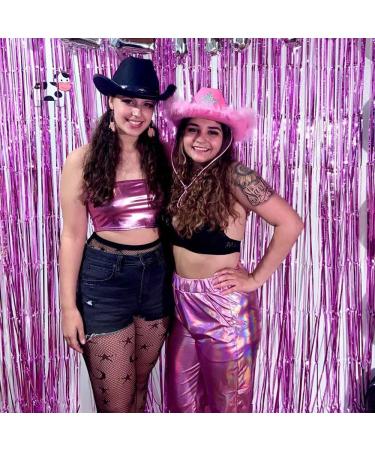 Black Cowgirl Hat with Heart Glasses & Bandana - Nashville Bachelorette Party Western Cowboy Costume - Buy Online on GoSupps.com
