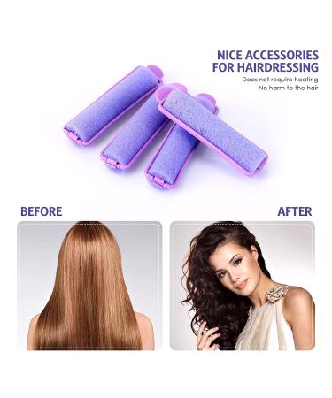 43-Piece Foam Sponge Hair Rollers Set with Stainless Steel Rat Tail Comb - Purple - Buy Online on GoSupps.com