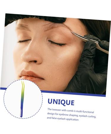 Tool Beauty Accessories Eyelash Tweezers Eyebrow Tweezers Professional Eyelash applicator Eyebrow Pick Tweezers Eyebrow Plucker Tweezers Stainless Steel Extend Gradient - Buy Online on GoSupps.com