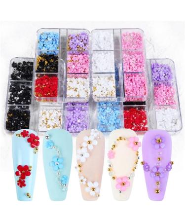 6 Grids Steel Ball Mixed Size Gold Silver Nail Art Decoration Acrylic Flower Nail Rhinestones Nails Charms(2) - Buy Online on GoSupps.com