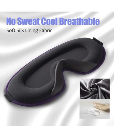 Premium Silk Sleep Mask for Women & Men - Comfortable Eye Cover for Travel Yoga & Naps - Light Blocking Design in Violet - Buy Online on GoSupps.com