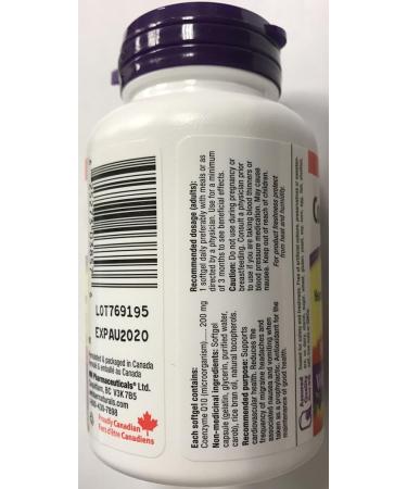 Buy Webber Naturals Coenzyme Q10 200 mg - 60 Softgels Bonus Size | International Shipping Available - Buy Online on GoSupps.com