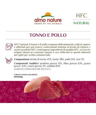 Almo Nature HFC Natural Wet Cat Food - Tuna & Chicken | Pack of 24 (55g) - Premium Quality & 100% Natural - Buy Online on GoSupps.com