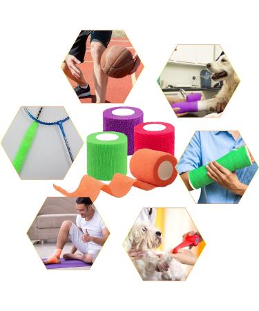 BQTQ 2 Inch Self Adherent Cohesive Bandage Wrap Tape - 8 Rolls, Rainbow Colors - Ideal for Ankle Sprains & Swelling in Humans and Animals - Buy Online on GoSupps.com