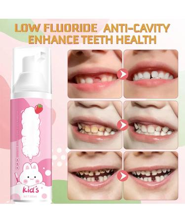 Kids Strawberry Foam Toothpaste - Low Fluoride, Natural Ingredients for Children's Teeth Whitening and Cleaning - Buy Online on GoSupps.com