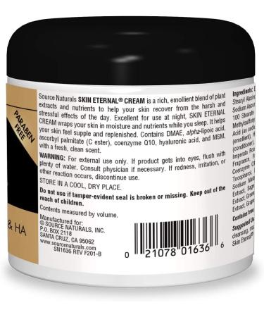 Source Naturals Skin Eternal Cream 4 oz - Anti-Aging Moisturizer for Youthful Skin - Buy Online on GoSupps.com