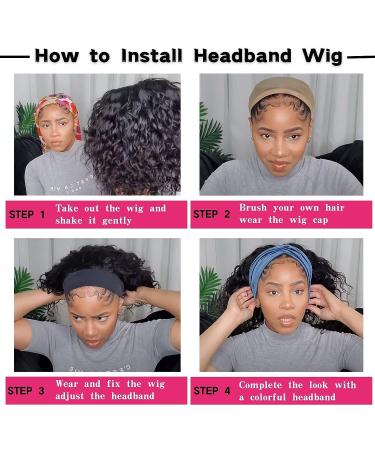 Pixie Cut Curly Bob Headband Wig - Ombre Blonde Human Hair Wig for Black Women - 8 Inch, 150% Density - Buy Online on GoSupps.com