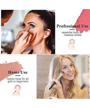 Melliex 14-Piece Professional Makeup Brush Set - Synthetic Cosmetic Brushes for Powder Foundation Eyeshadow Blush | Green - International Shipping Available - Buy Online on GoSupps.com