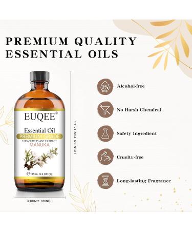 EUQEE Manuka Essential Oil 118ml - Pure Natural Aromatherapy Oil for Diffusers and Humidifiers - Relaxing Home Fragrance - 1 Pack - Buy Online on GoSupps.com