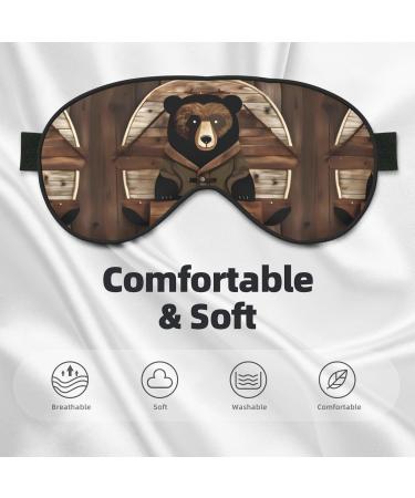 Rustic Bear Unisex Adjustable Blackout Sleep Eye Mask - Perfect for Home Travel Yoga & Office Naps - Buy Online on GoSupps.com