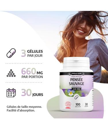 Organic Wild Pansy 220 mg - 100 Capsules - Ecocert Certified - Orgaliane - Buy Online on GoSupps.com