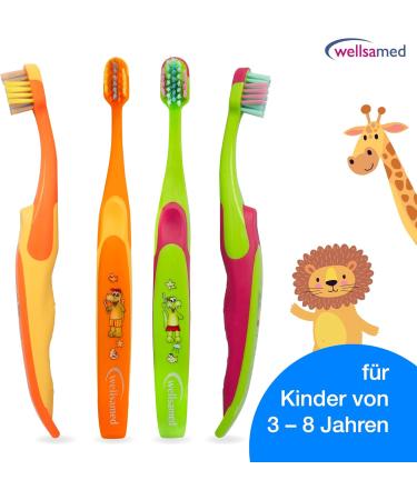Wellsamed Fantasy 2 Children's Toothbrush - Bright Orange-Blue Set of 6 for Kids & Babies - International Shipping Available - Buy Online on GoSupps.com