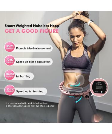 UNTIL Weighted Hula Fit Hoop Plus Size for Adults - 3rd Gen Noiseless Fitness Hoop with Counter - 26 Detachable Links - 2-in-1 Abdominal Fitness Massage - Pink - Buy Online on GoSupps.com