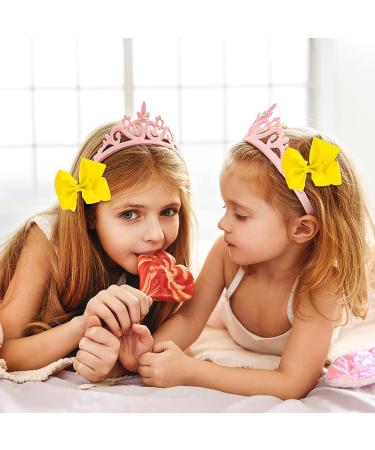 Sibba Ribbon Hair Bows Clips Barrettes - 2 Pcs 6 Inch Vintage Ponytail Holder Cheerleading Hairpin - Yellow Hairbows for Christmas, Valentine's Day, Easter - Girl's Styling Accessory - Buy Online on GoSupps.com