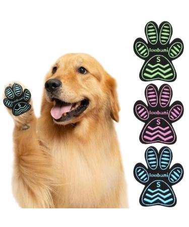 LOOBANI Dog Toe Grips Anti-Slip, (12 Sets - 48 Pads) Paw Pads for Dogs Traction, Paw Grips for Senior Dogs, Provides Traction and Brace for Weak Paws to Prevent The Dog from Sliding on Smooth Floor Multicolor S (1-5/8"x1-3/8", 4-10 lbs)