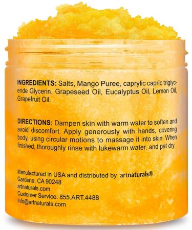 Mango Scrub - Exfoliating Shea Butter & Saffron Body Scrub for Aging, Stretch Marks & Acne - 10 oz - Buy Online on GoSupps.com