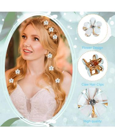 10 Mini Diamond Hair Clips - Small Flower Hair Jewelry for Women & Girls | Perfect for Parties Weddings & Everyday Style - Blue - Buy Online on GoSupps.com