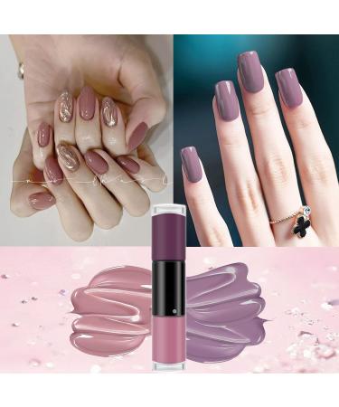 Pink Nail Polish Set Nude Quick Dry Nail Polish Long Lasting Nail Varnish 2 in 1 Gray Pink & Purple Nail Polish Kit No UV Need Natural Classic Nail Polish DIY Nail Art Manicure Gift for Women - Buy Online on GoSupps.com
