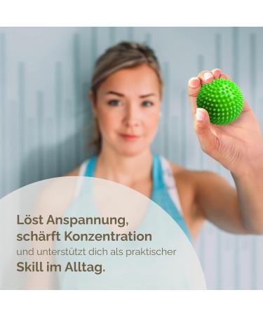2x DBT Skills Hedgehog Ball | Green Magnetic Acupressure Ball for Stress Relief Massage & Mobility | 47mm Tension Relief Tool - Buy Online on GoSupps.com