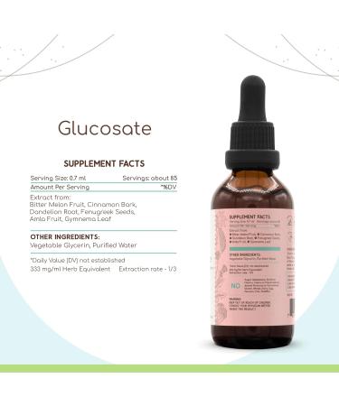 HerbEra Glucosate B60 Alcohol-Free Extract Tincture, Bitter Melon Fruit, Cinnamon Bark, Dandelion Root, Gymnema Leaf, Fenugreek Seeds, Amla Fruit. Healthy Sugar Levels Blend 2 Fl Oz 2 Fl Oz (Pack of 1) - Buy Online on GoSupps.com