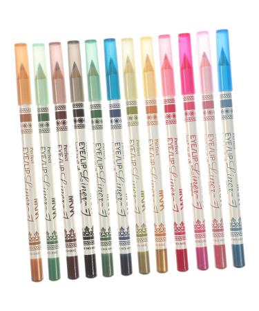 FOMIYES 12 Pcs Colored Eyeliners Waterproof Eyeliner Black Suit Eye Shadow Pen Lip Liner Makeup Make up Miss 1 count (Pack of 1) As Shown