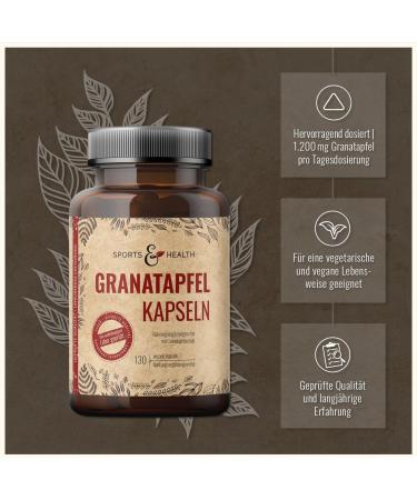 Pomegranate Capsules - 130 Vegan Capsules | 1200 mg Daily Dose | Laboratory-Tested Quality - Buy Online on GoSupps.com