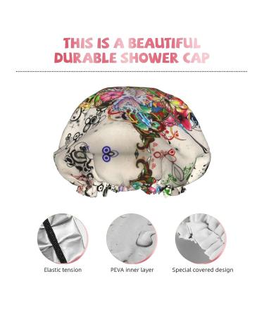 Love Heart Painting Shower Cap - Waterproof, Fits All Sizes & Hair Textures - Women's Bath Cap - Buy Online on GoSupps.com