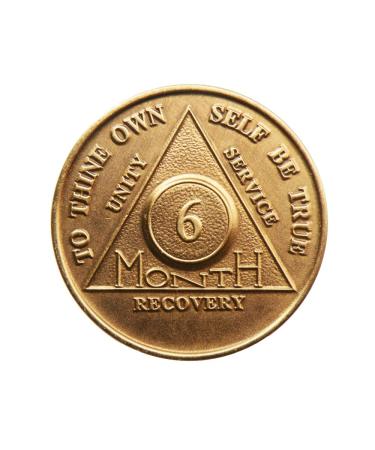 6 Month Bronze AA (Alcoholics Anonymous) - Sober/Sobriety/Birthday/Anniversary/Recovery/Medallion/Coin/Chip