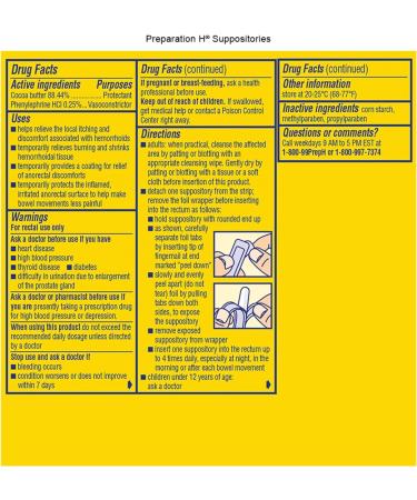 Buy Preparation H Hemorrhoid Suppositories - 24 Count | Fast International Shipping - Buy Online on GoSupps.com