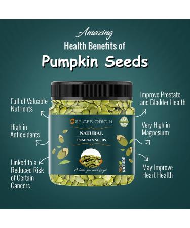 Spices Origin Raw Pumpkin Seeds for Eating | Protein Rich and Fibre Rich with Omega 3 & Omega 6 Superfood Gluten Free Vegan Organic Edible Seeds 250 GM Jar Pack _Packing May Vary - Buy Online on GoSupps.com