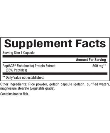 Natural Factors PeptACE Fish Peptides 500 mg - 90 Capsules for Optimal Health - Buy Online on GoSupps.com