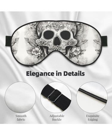Shop Mexican Skull Print Unisex Sleeping Eye Mask | Soft Adjustable Black Face Mask for Comfortable Sleep - Buy Online on GoSupps.com