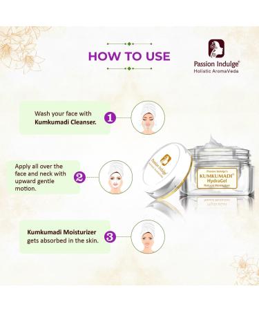 Passion Indulge Kumkumadi Hydragel Moisturizer For Face with SPF 15 Saffron Vetiver essential Oil & 16 Natural Herbs For Hydrating Anti-Aging Radiance-Enhancing | All Skin Types 50g - Buy Online on GoSupps.com