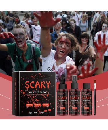 Realistic Halloween Fake Blood Makeup Set - Washable Special Effects Kit for Cosplay & Costume (Red - Buy Online on GoSupps.com