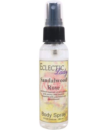 Sandalwood Rose Body Spray 2 ounces Body Mist for Women with Clean Light & Gentle Fragrance Long Lasting Perfume with Comforting Scent for Men & Women Cologne with Soft Subtle Aroma For Daily 2 Fluid Ounces