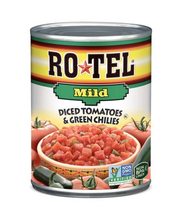 RO-TEL Mild Diced Tomatoes and Green Chilies, 10 oz, 24 Pack