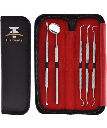 Premium 5-Piece Dental Care Set - Deep Tooth Cleaning Tools - Stainless Steel Dentist Kit for Personal Use - Buy Online on GoSupps.com