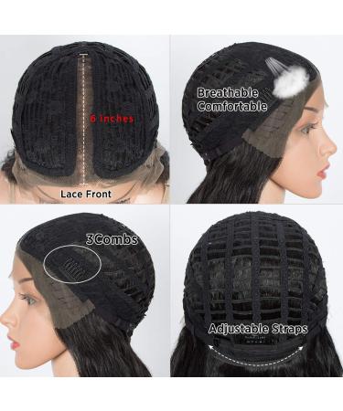 D but Lace Front Wig 75 cm - Super Long 5% Brazilian Hair & 95% Heat-Resistant Synthetic - Natural Black - Buy Online on GoSupps.com