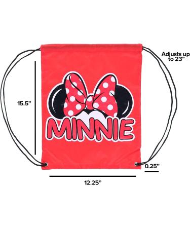 Jerry Leigh Red Minnie Mouse Ears Drawstring Tote Bag | Disney Souvenir for Women and Girls - Buy Online on GoSupps.com