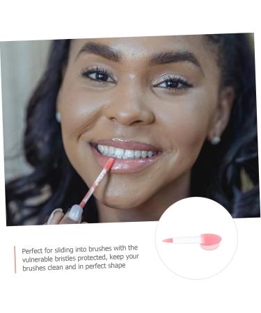 Lip Brush Set Headwear for Cosmetic for Lipstick Lip Brush Protective Cap Lip Brush Cover Tool Stand Sleeping Lip Set of 10 - Buy Online on GoSupps.com